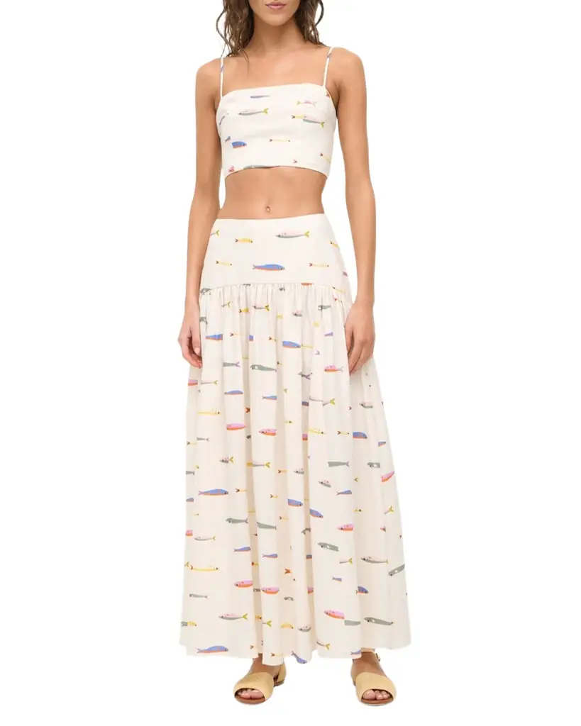 STAUD Sardine Federico Linen Crop Top