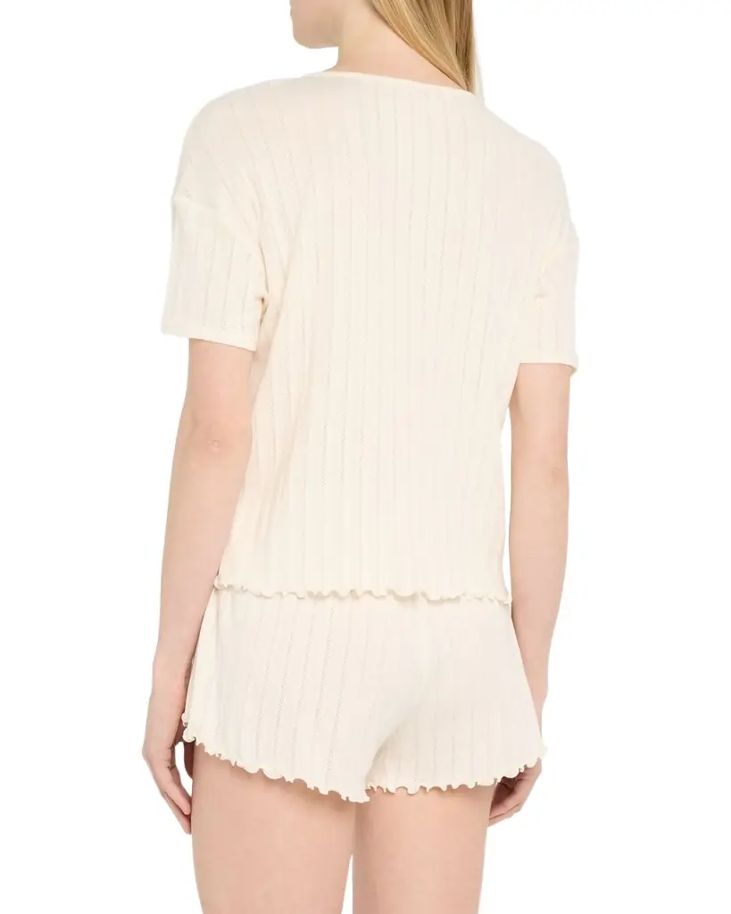 Eberjey Pointelle Short-Sleeve Tee