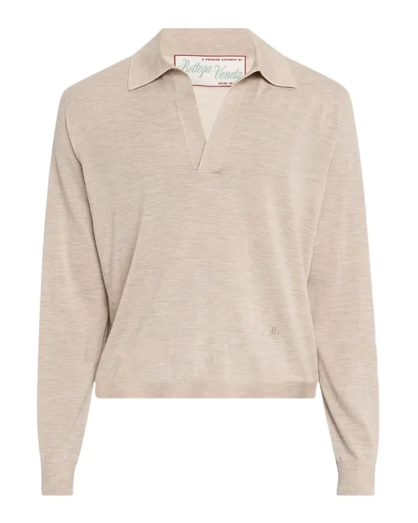 Bottega Veneta Men 's Fine Cashmere Polo Shirt