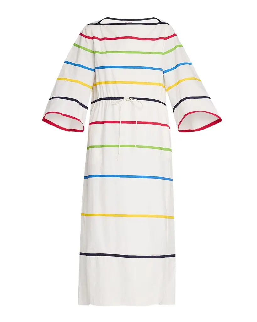 Rosie Assoulin Ribbon Striped Midi Caftan Dress