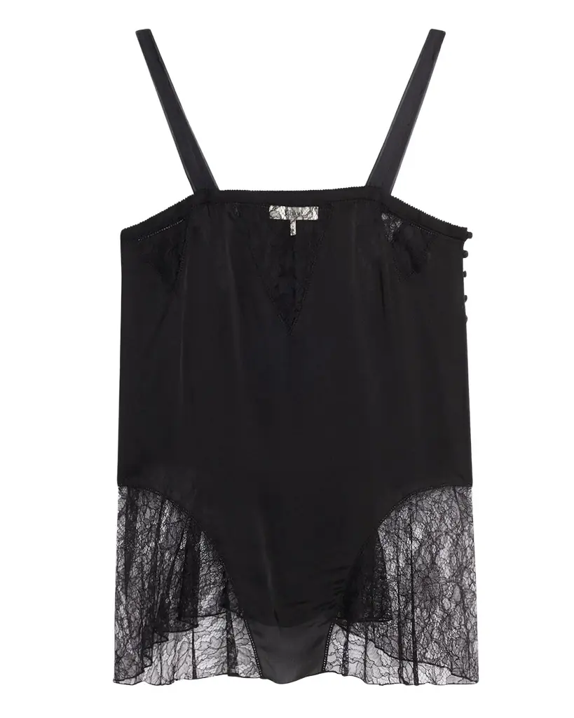 Chloe Lace-Inset Silk Cami