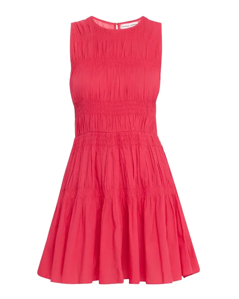 Apiece Apart Fabiana Sleeveless Shirred Mini Dress