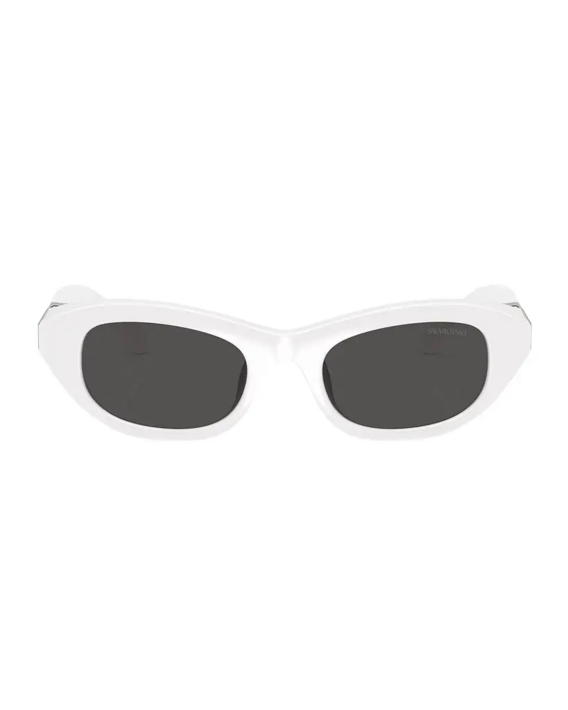 SWAROVSKI SK6036U Crystal-Hinge Plastic Pillow Sunglasses