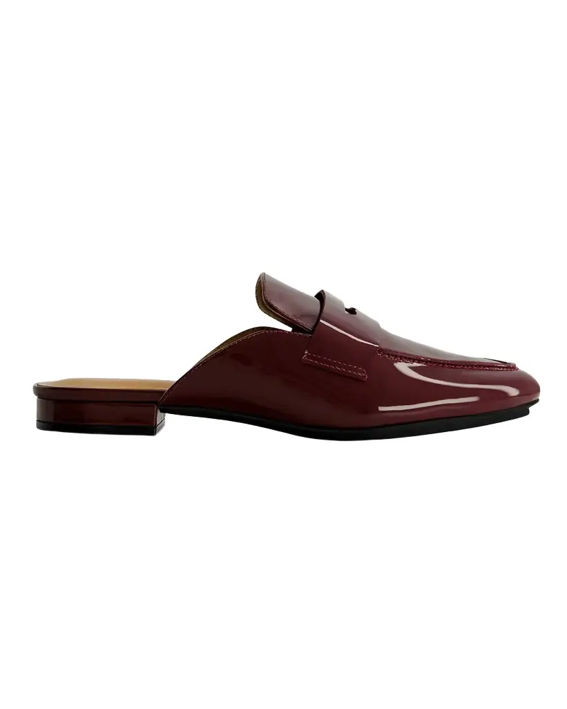 Bernardo Patent Leather Penny Loafer Mules