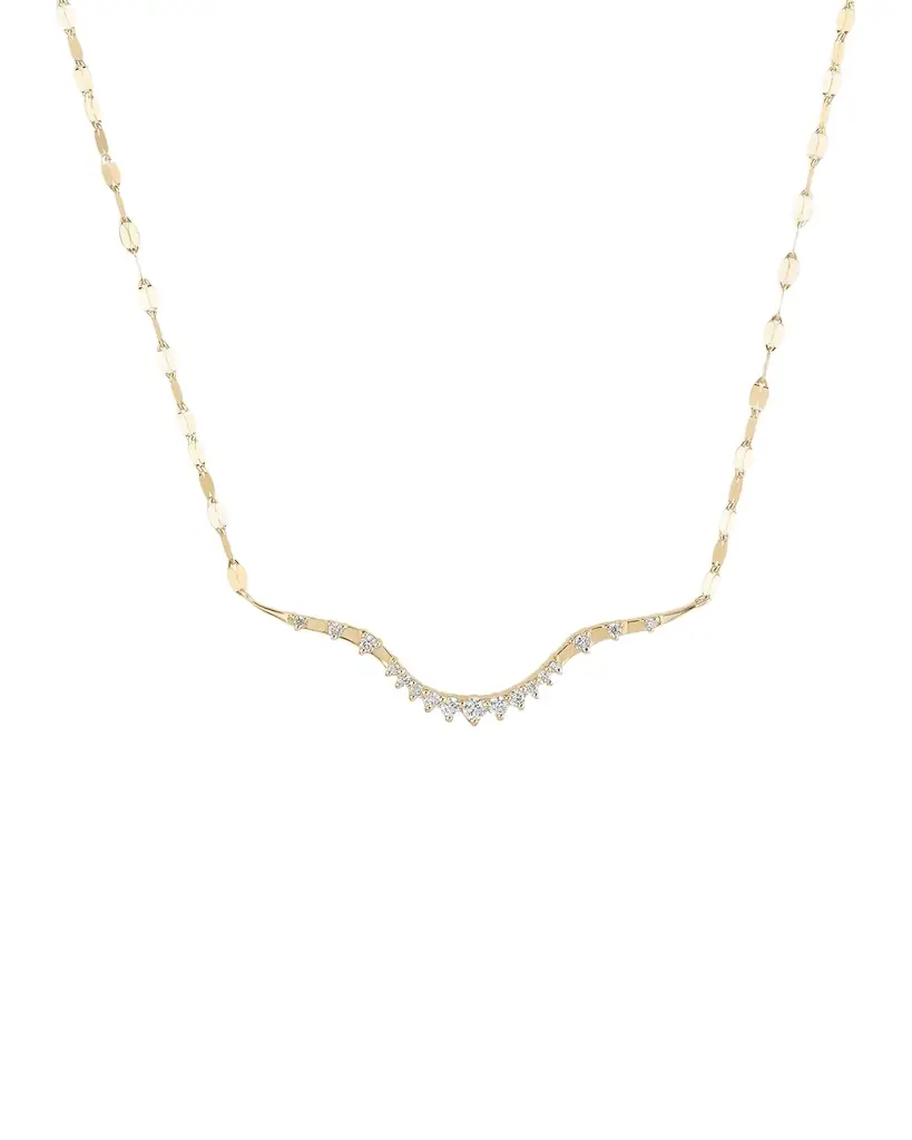 LANA Curved Diamond Solo Constellation Necklace