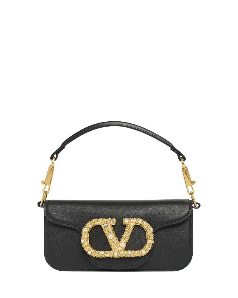 Valentino Garavani Loco Studded VLOGO Small Leather Shoulder Bag