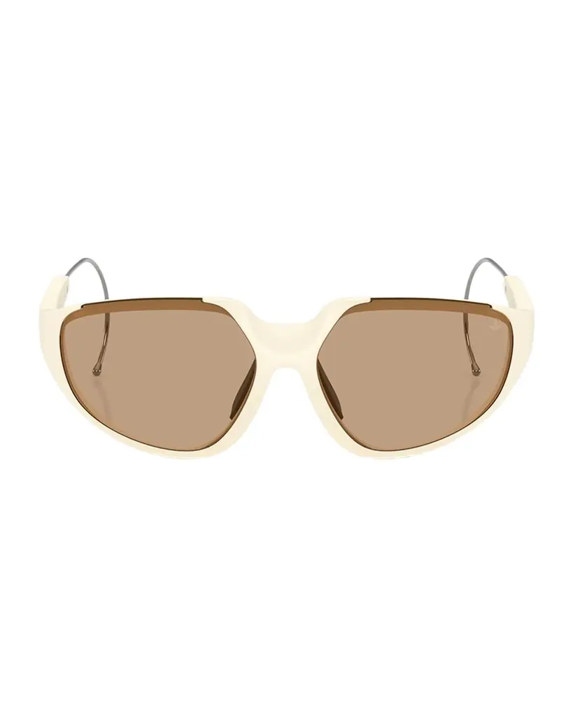 Moncler ME8008 Wraparound Plastic Sunglasses