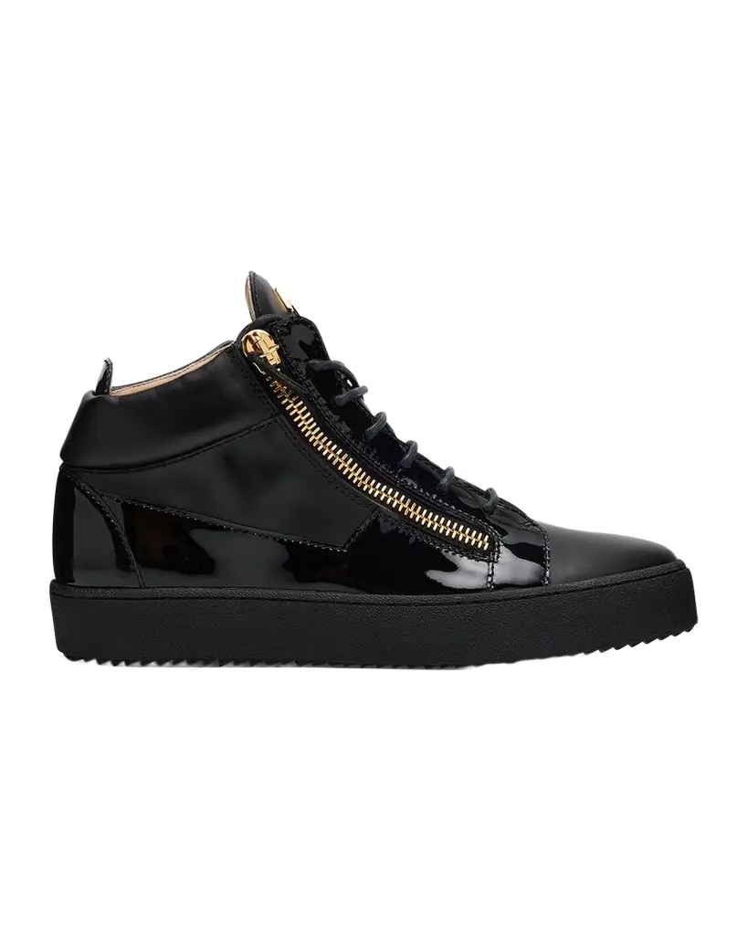 Giuseppe Zanotti Men 's Mixed-Leather Mid-Top Sneakers