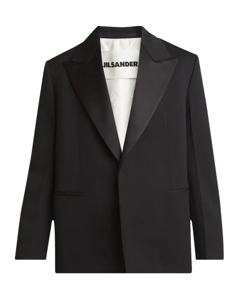 Jil Sander Men 's Satin Peak Lapel Evening Jacket