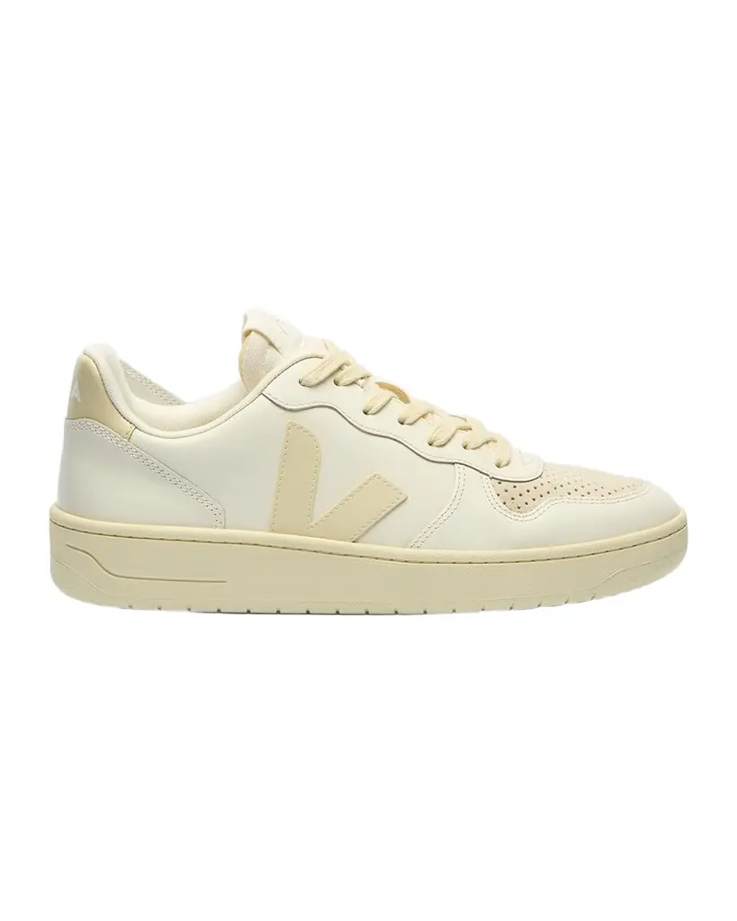 VEJA V-10 Bicolor Leather Low-Top Sneakers