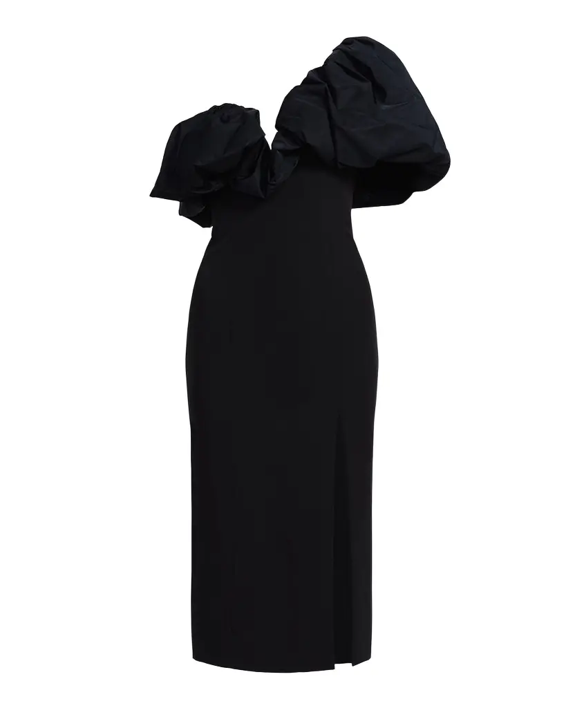 BCBGMAXAZRIA Puff-Embellished Bodycon Cady Midi Dress