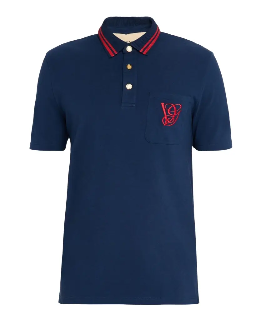 Valentino Garavani Men 's Embroidered VG-Pocket Polo Shirt