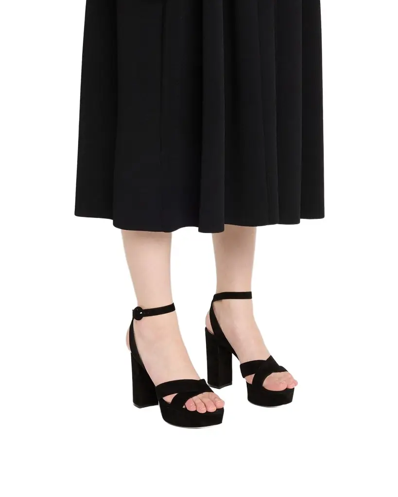 Gianvito Rossi Suede Crisscross Platform Sandals