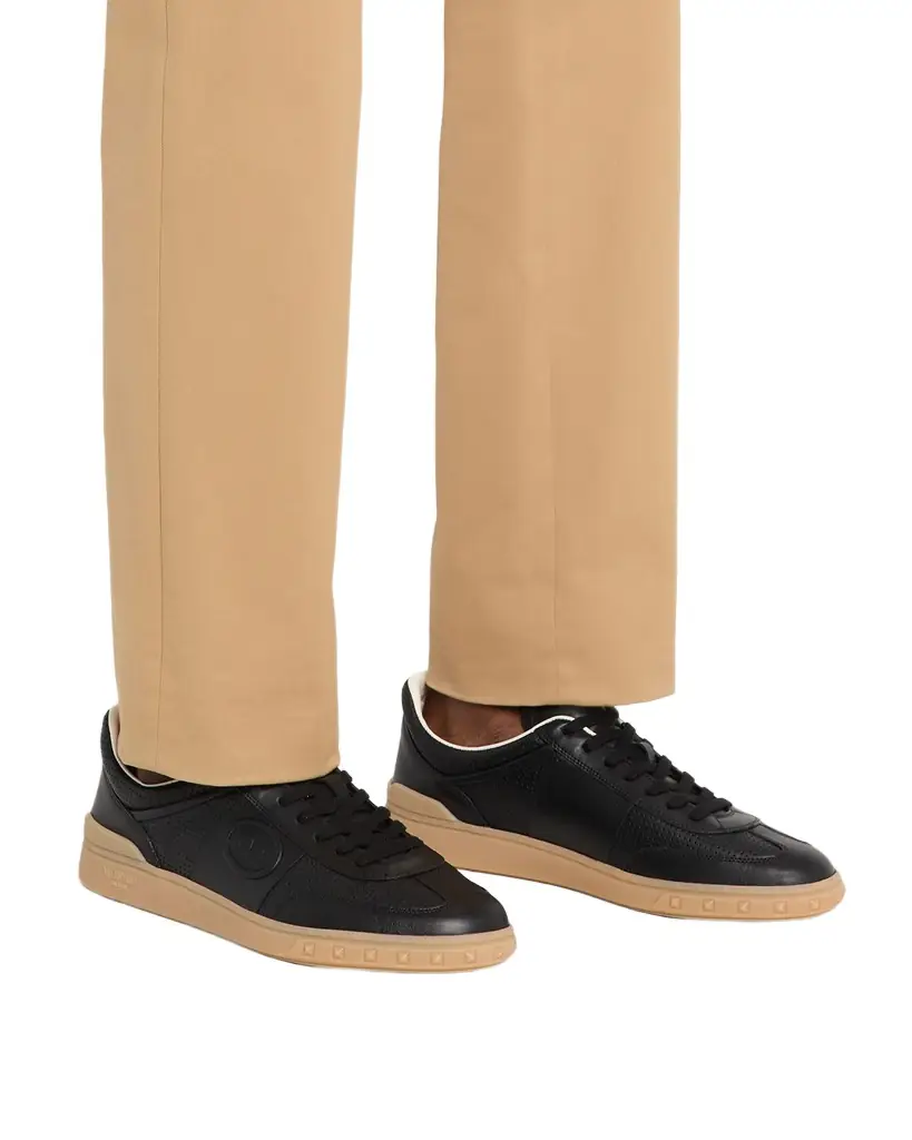 Valentino Garavani Men 's Upvillage Perforated Napa Leather Low-Top Sneakers