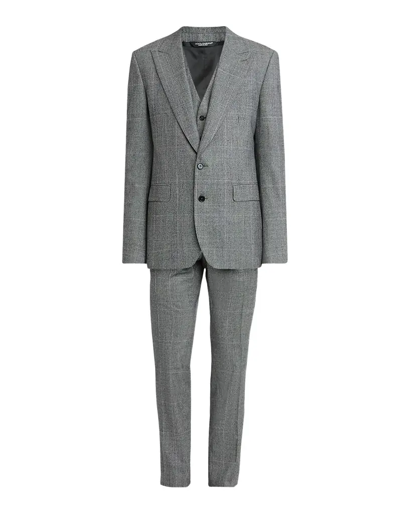 Dolce & Gabbana Men 's Wool Glen Plaid Three-Piece Suit