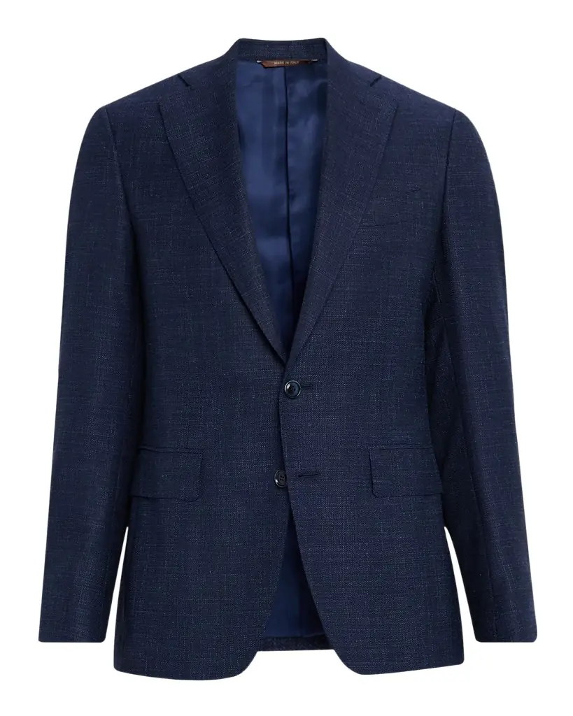 Canali Men 's Textured Wool-Blend Notch Lapel Blazer