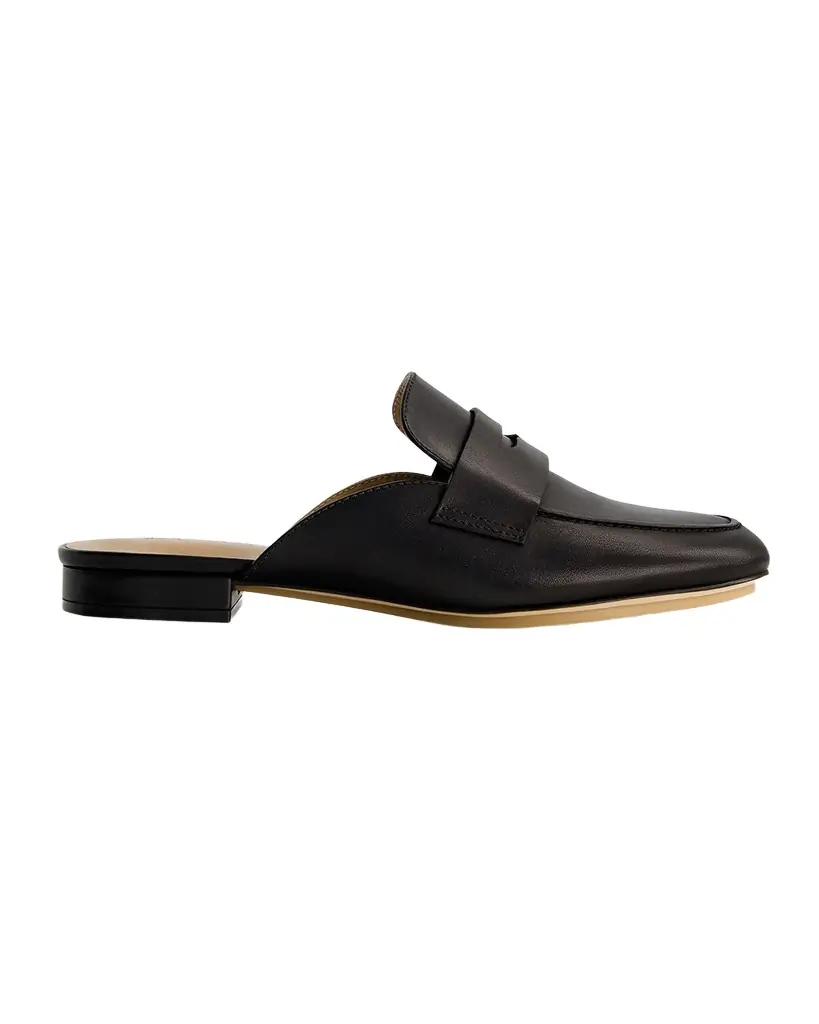Bernardo Leather Penny Loafer Mules