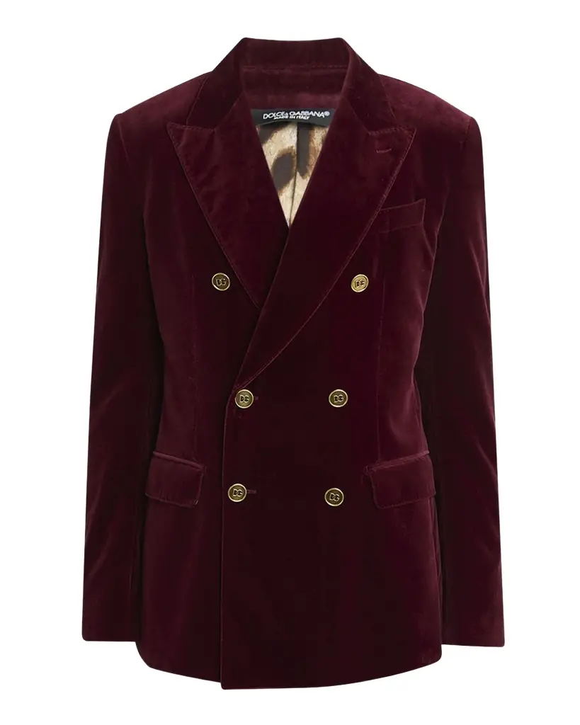 Dolce & Gabbana Men 's Velvet Double-Breasted Peak Lapel Dinner Jacket