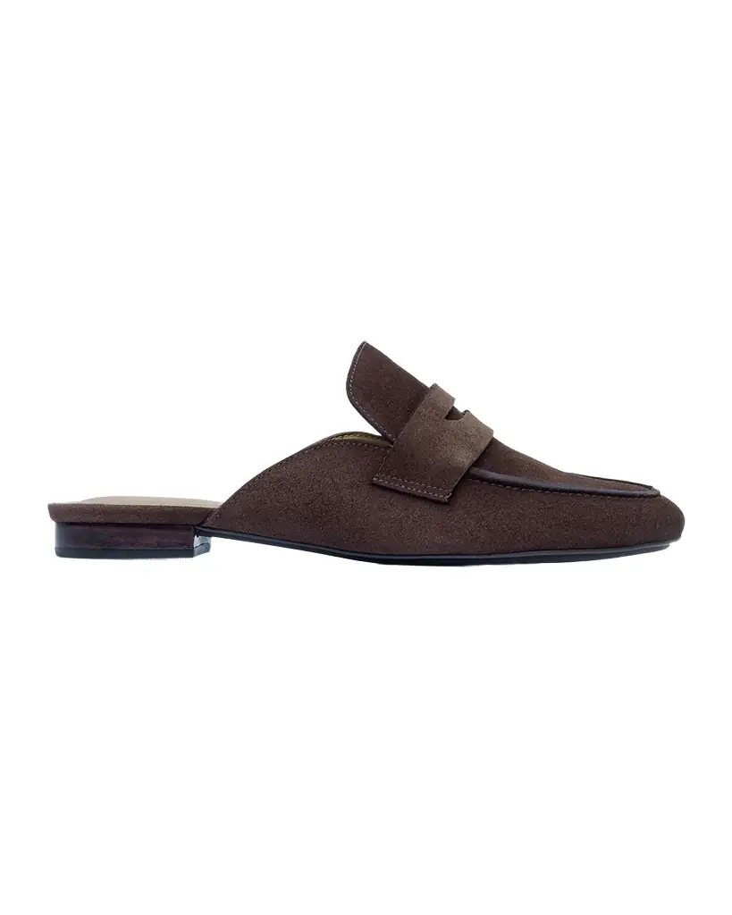 Bernardo Suede Penny Loafer Mules
