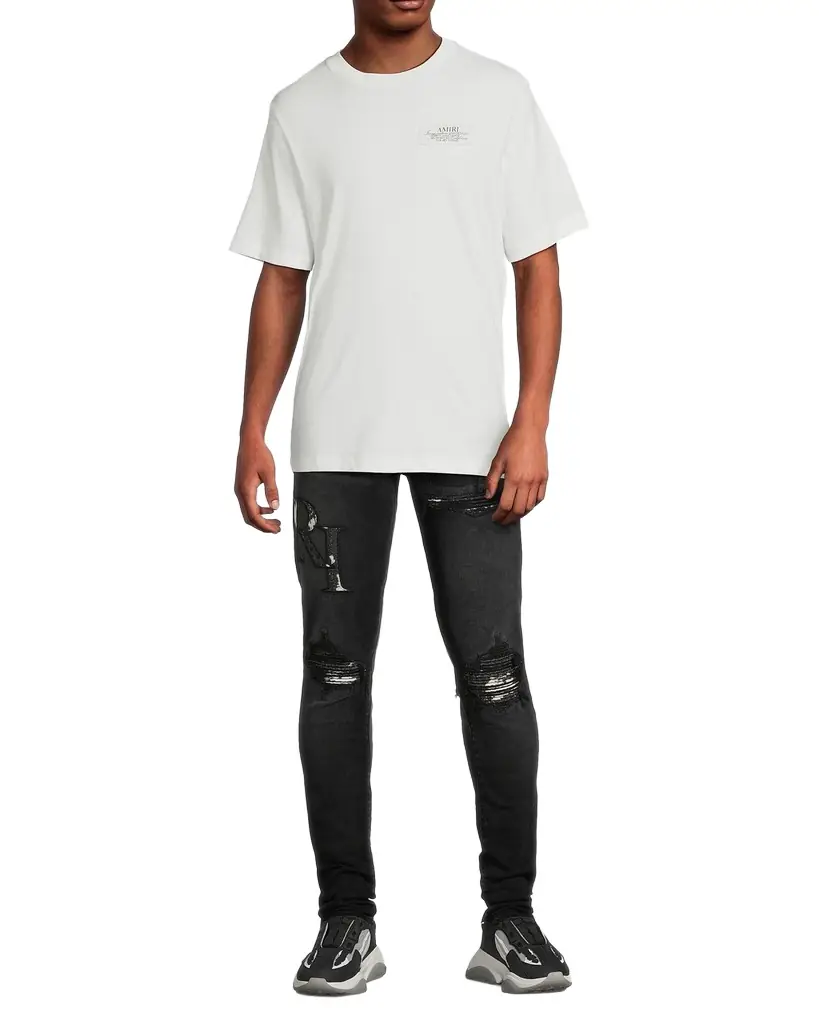 Amiri Men 's Label Cotton T-Shirt