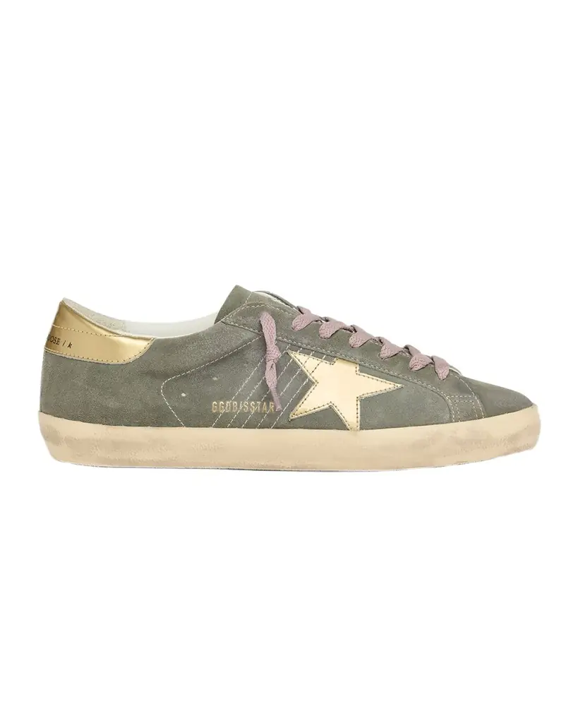 Golden Goose Men 's Super-Star Suede and Metallic Leather Sneakers