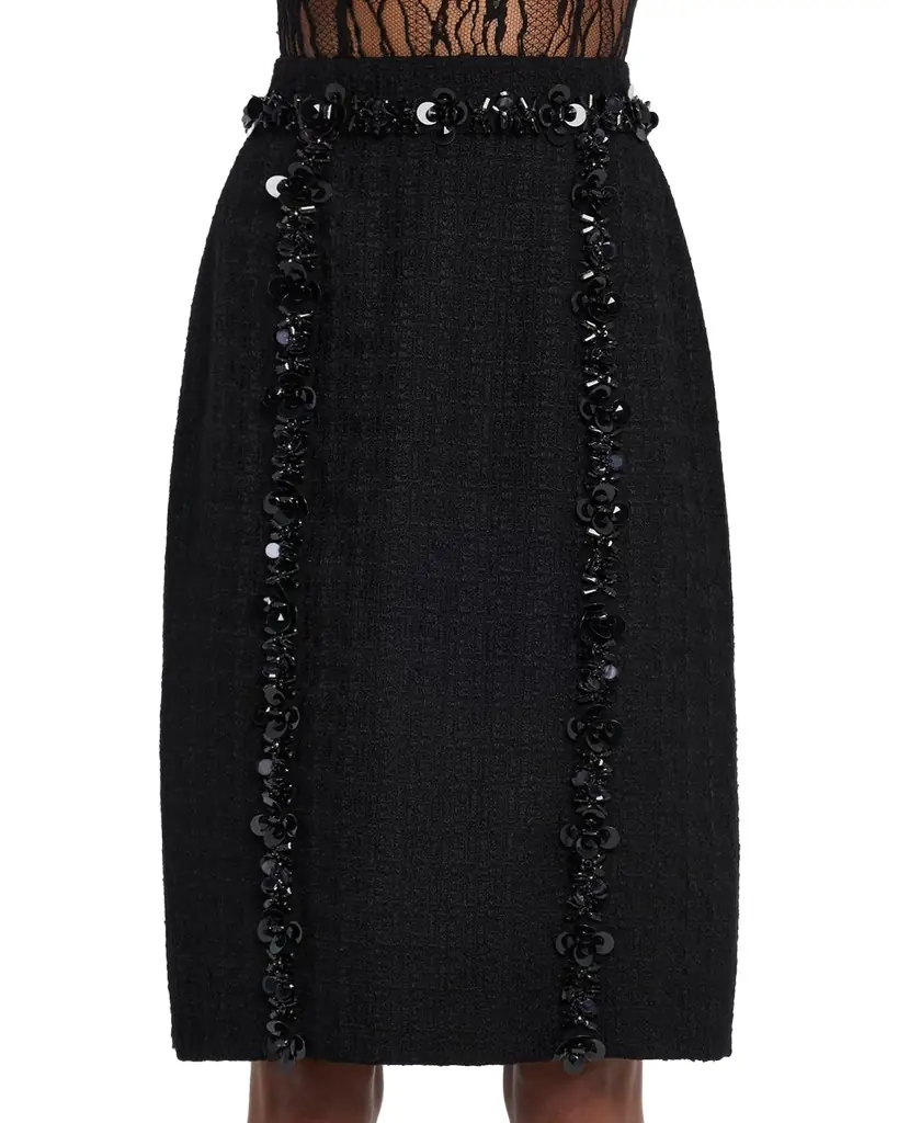 Dolce & Gabbana Sequined Stretch Matte Sheath Skirt