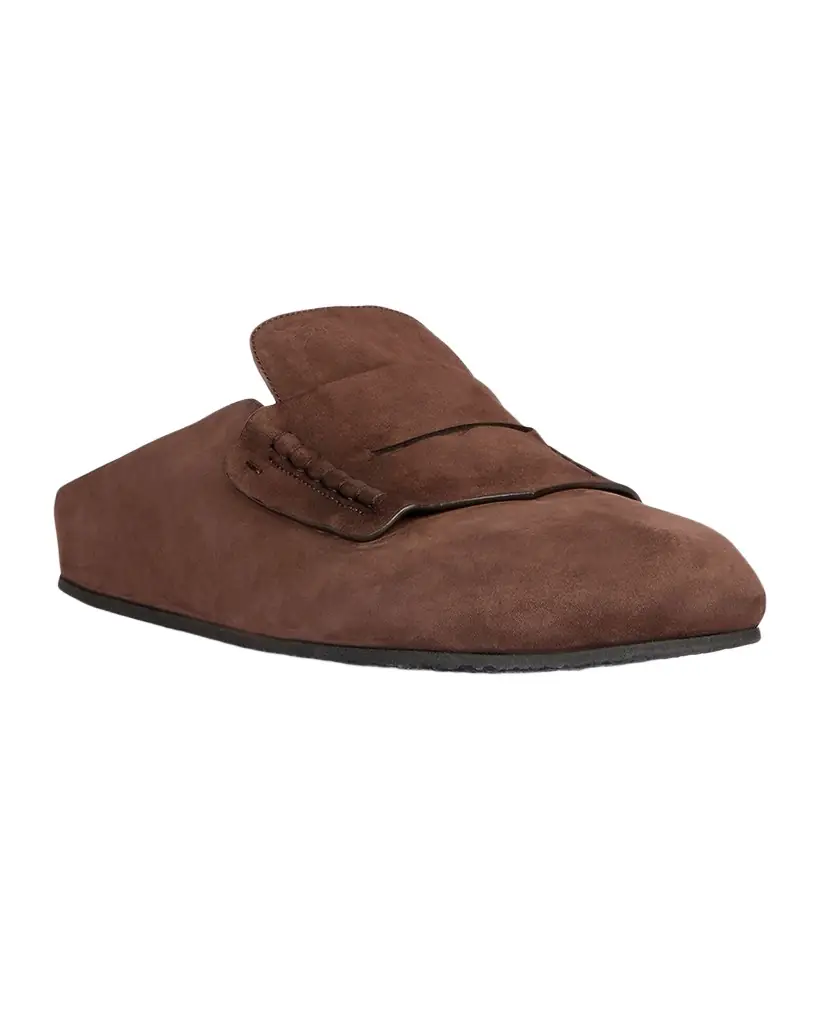 Jacquemus Men 's Les Moccasin Suede Mules