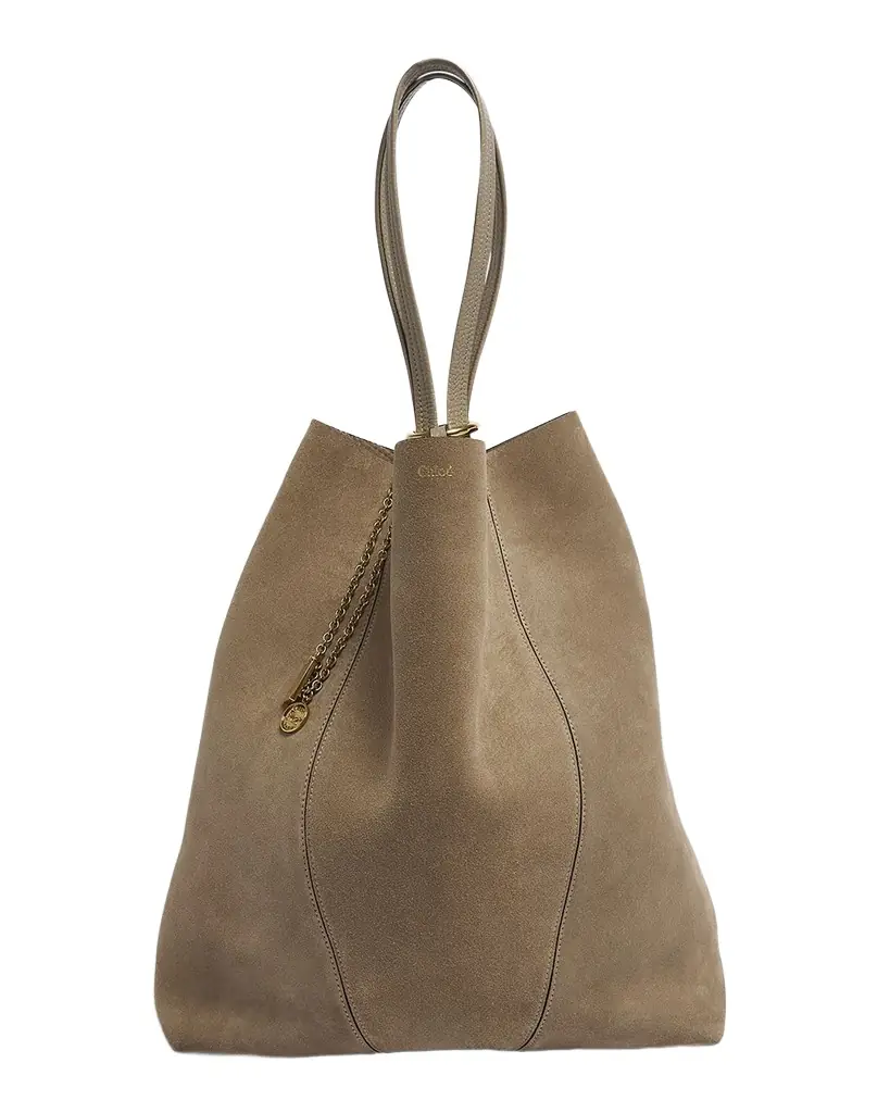 Chloe Spin Tote Bag in Suede