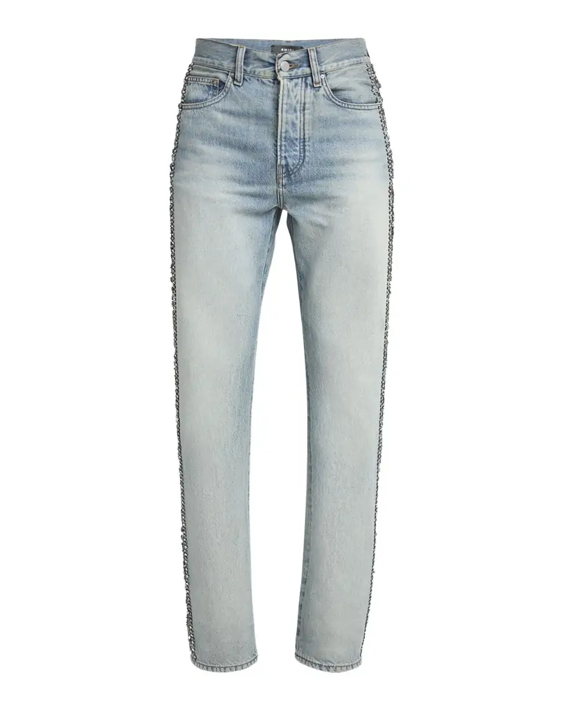 Amiri Men 's Straight-Fit Crystal Bandana Jeans
