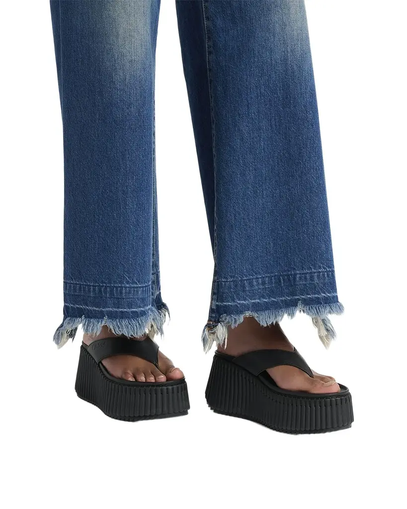 Chloe Nama Platform Leather Thong Sandals