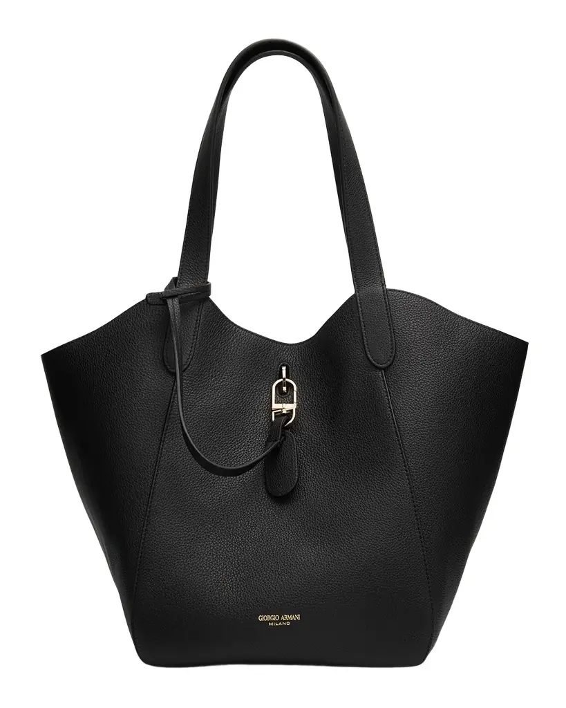 Giorgio Armani Medium Pebble Leather Tote Bag