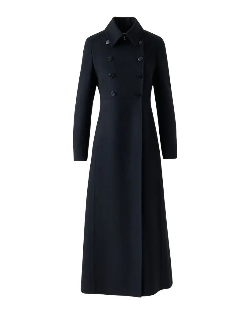 Akris Eva Double-Breasted Wool Double Face Long Coat