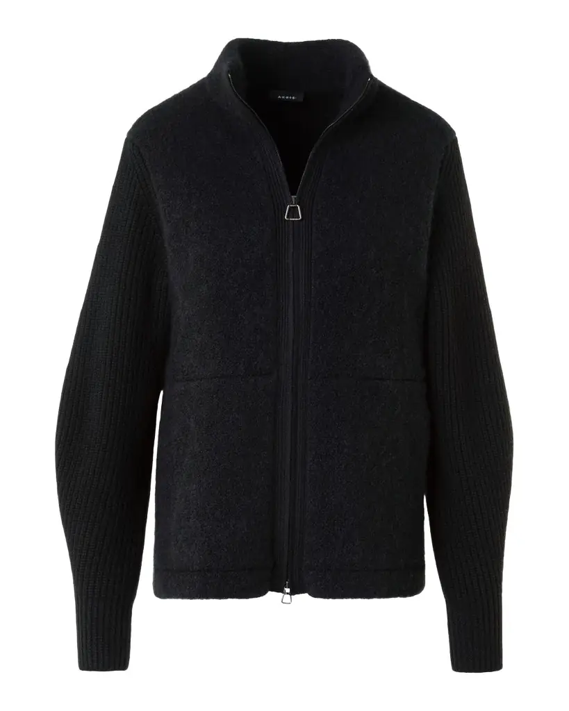 Akris Cashmere-Silk Boucle Zip Cardigan