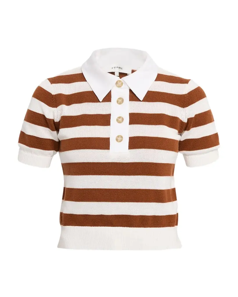 FRAME The Bold Stripe Polo Sweater