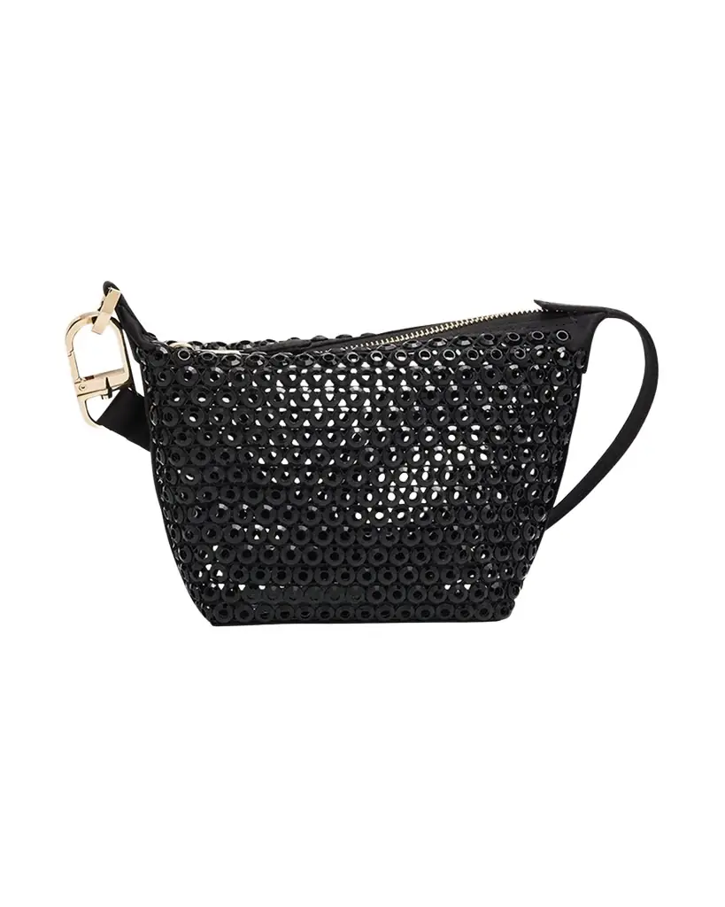 Giorgio Armani La Prima Rhinestone Silk Hobo Bag