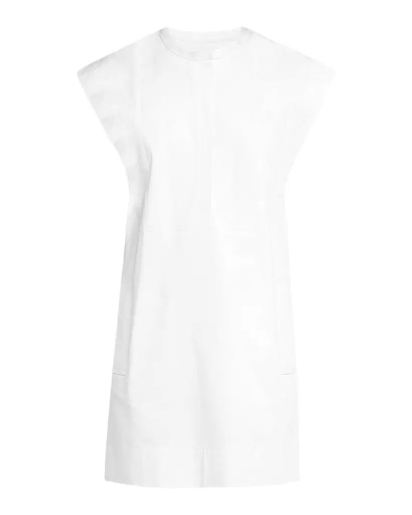 ARGENT Structured Cap-Sleeve Cotton Sateen Mini Dress
