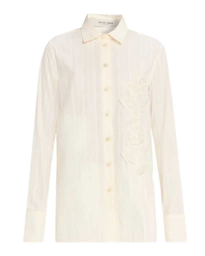 Golden Goose Journey Embroidered Button-Front Shirt