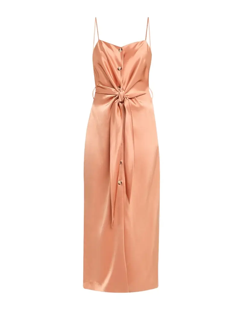 Nanushka Sayan Draped Satin Midi Dress