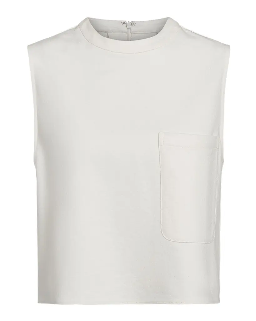 TWP Cropped Leather Muscle Tank