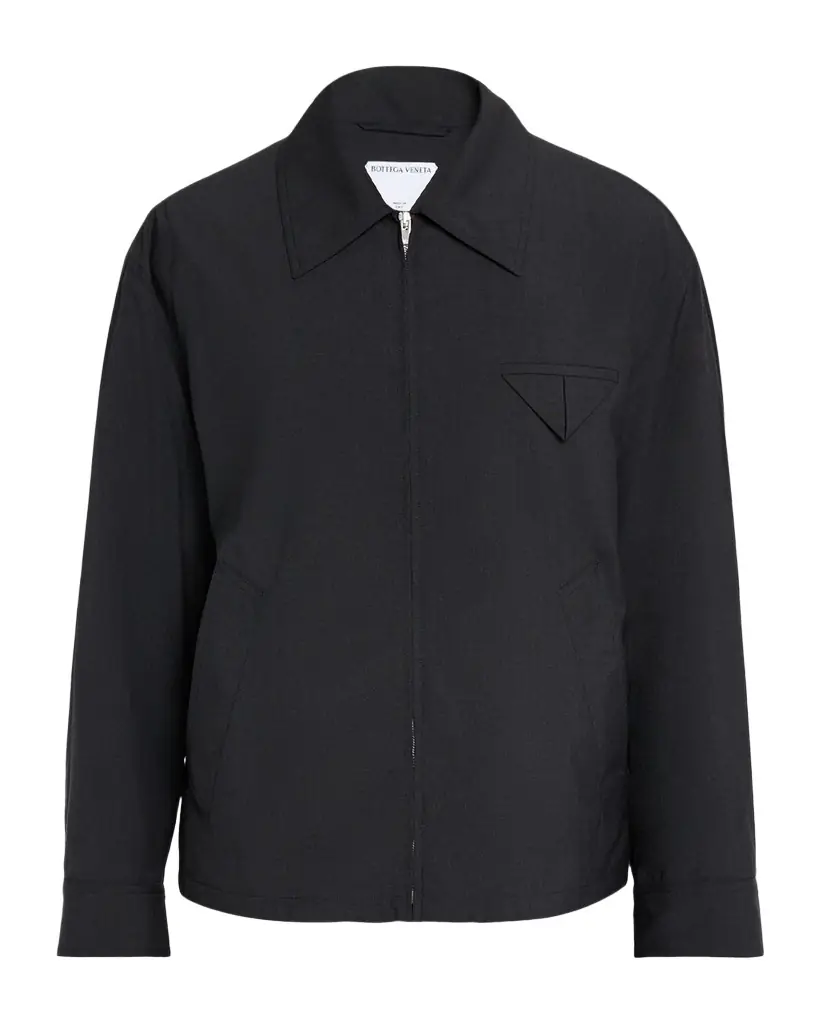 Bottega Veneta Men 's Wool Triangle-Pocket Full-Zip Blouson