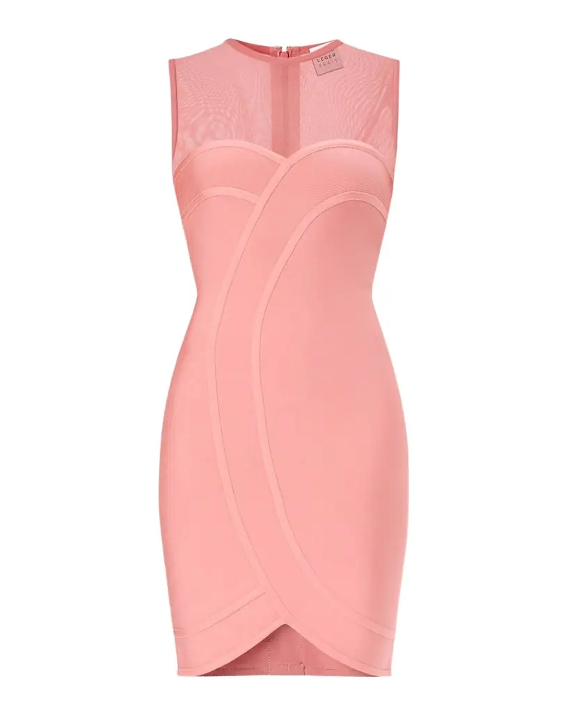 Herve Leger The Helena Rib Knit Bodycon Mini Dress