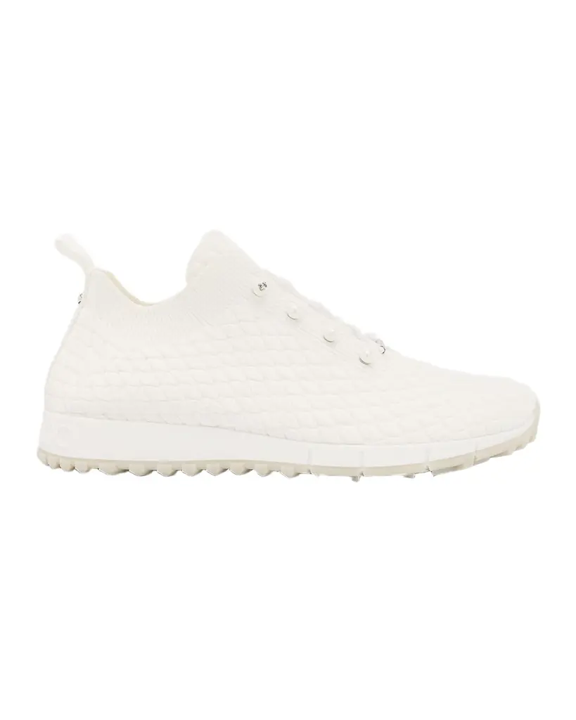 Jimmy Choo Veles Cotton Knit Pearly Stud Sneakers