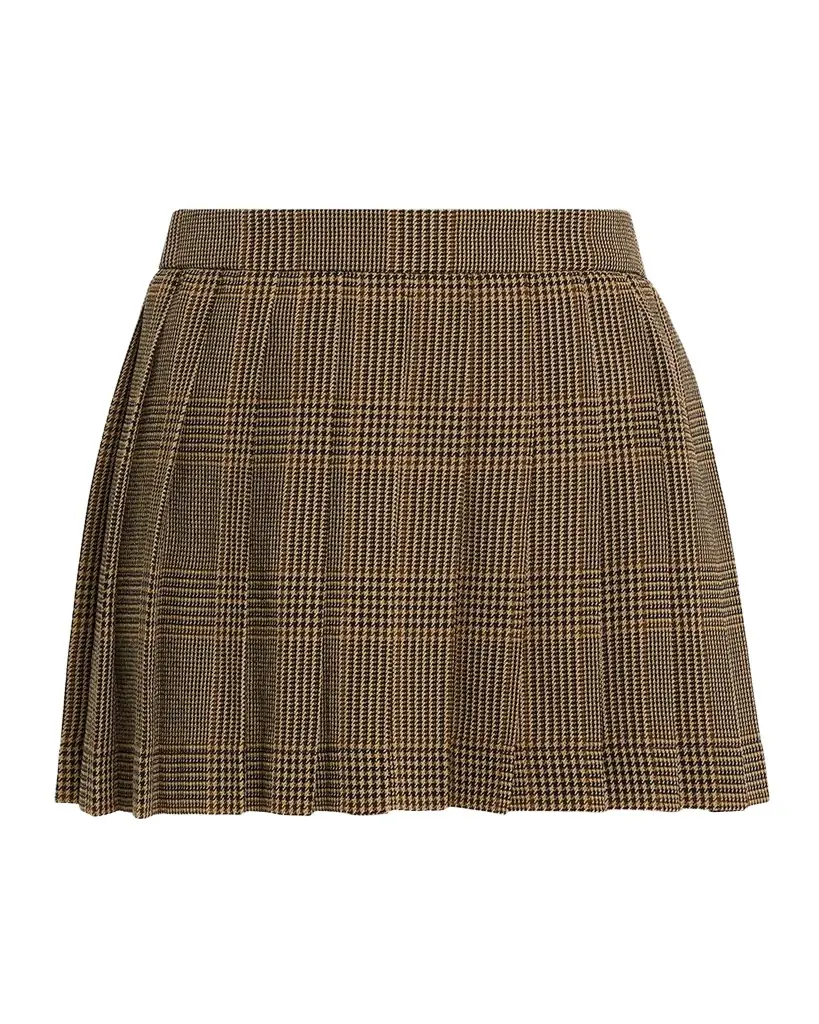 Golden Goose Journey Prince of Wales Pleated Mini Skirt