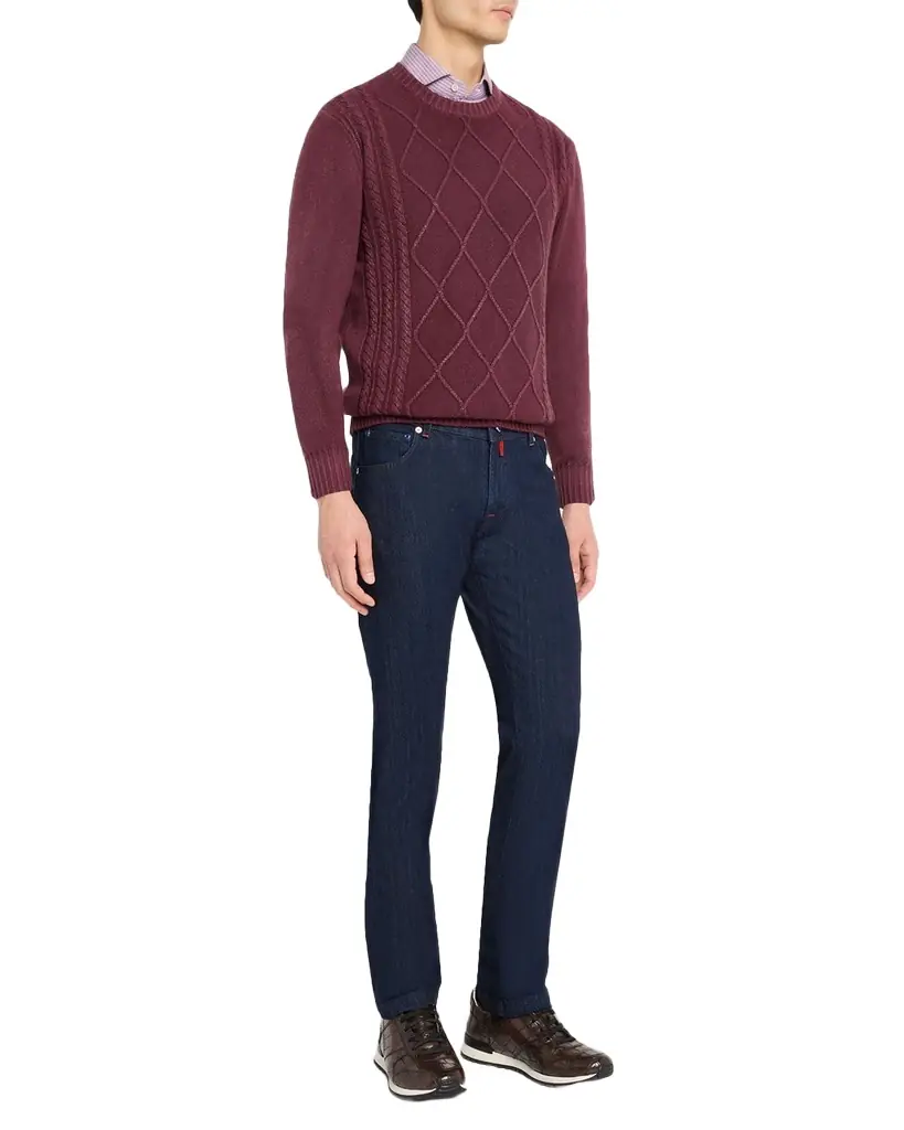 Kiton Men's Dark Wash Straight-Fit Jeans