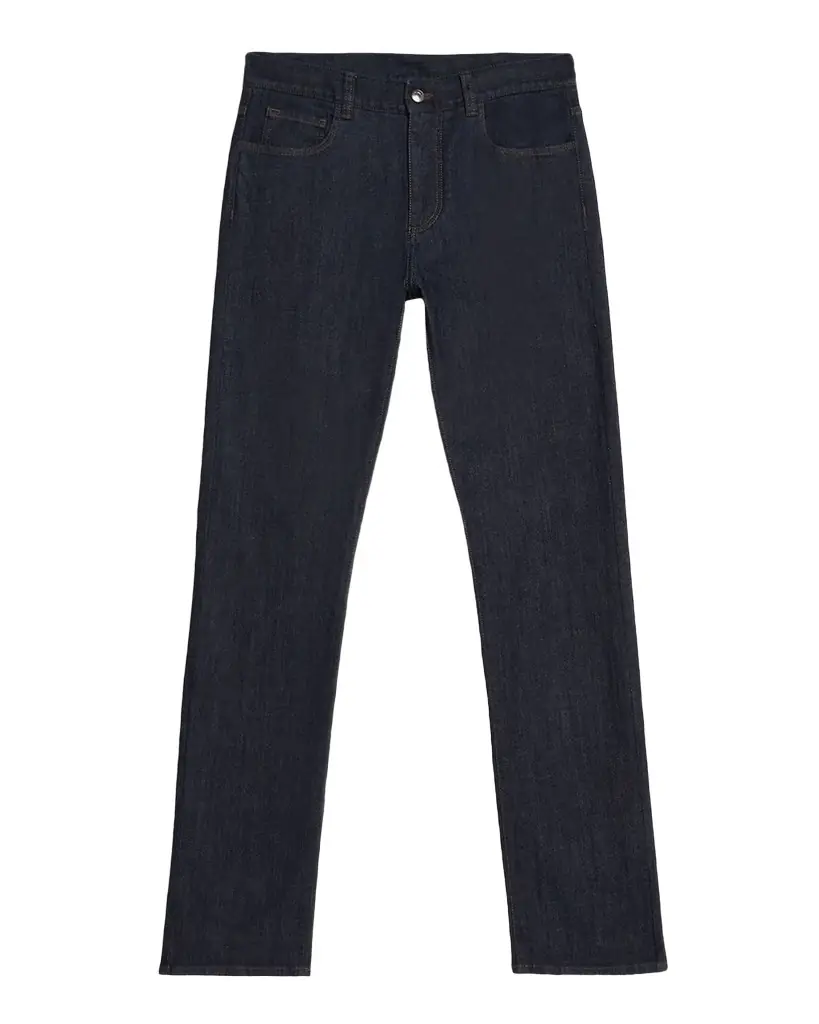Canali Men 's Dark-Wash Denim Straight Fit Five-Pocket Pants