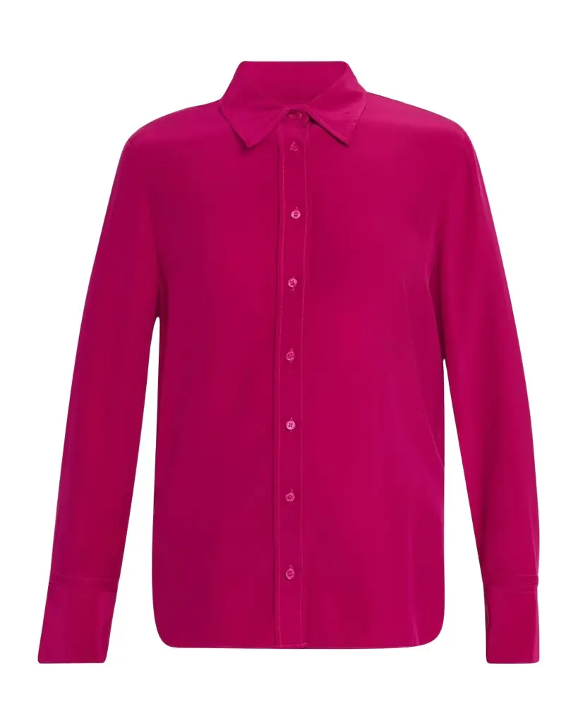 ARGENT Button-Down Silk Charmeuse Blouse
