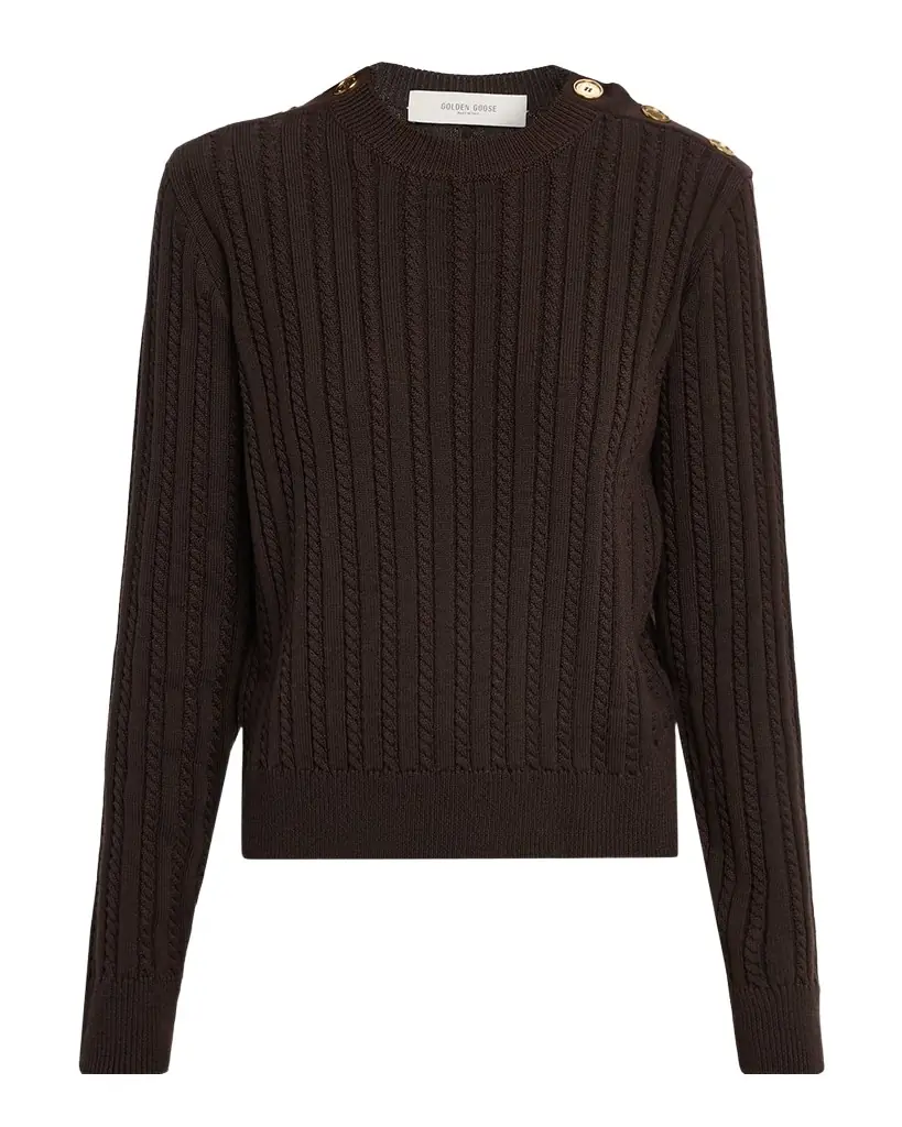 Golden Goose Journey Ofra Cable-Knit Button Sweater