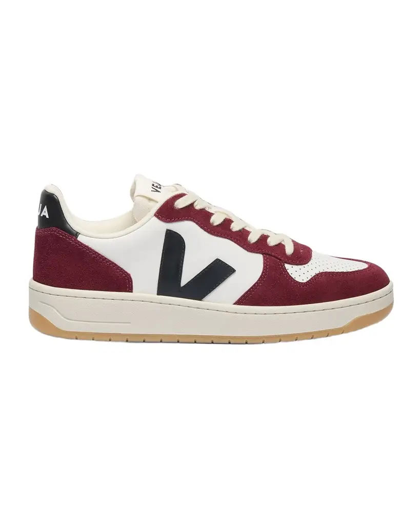 VEJA V-10 Bicolor Leather Low-Top Sneakers