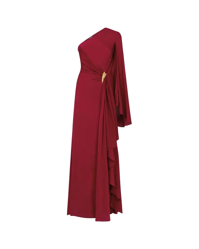 TOM FORD One-Shoulder Light Silk Evening Gown