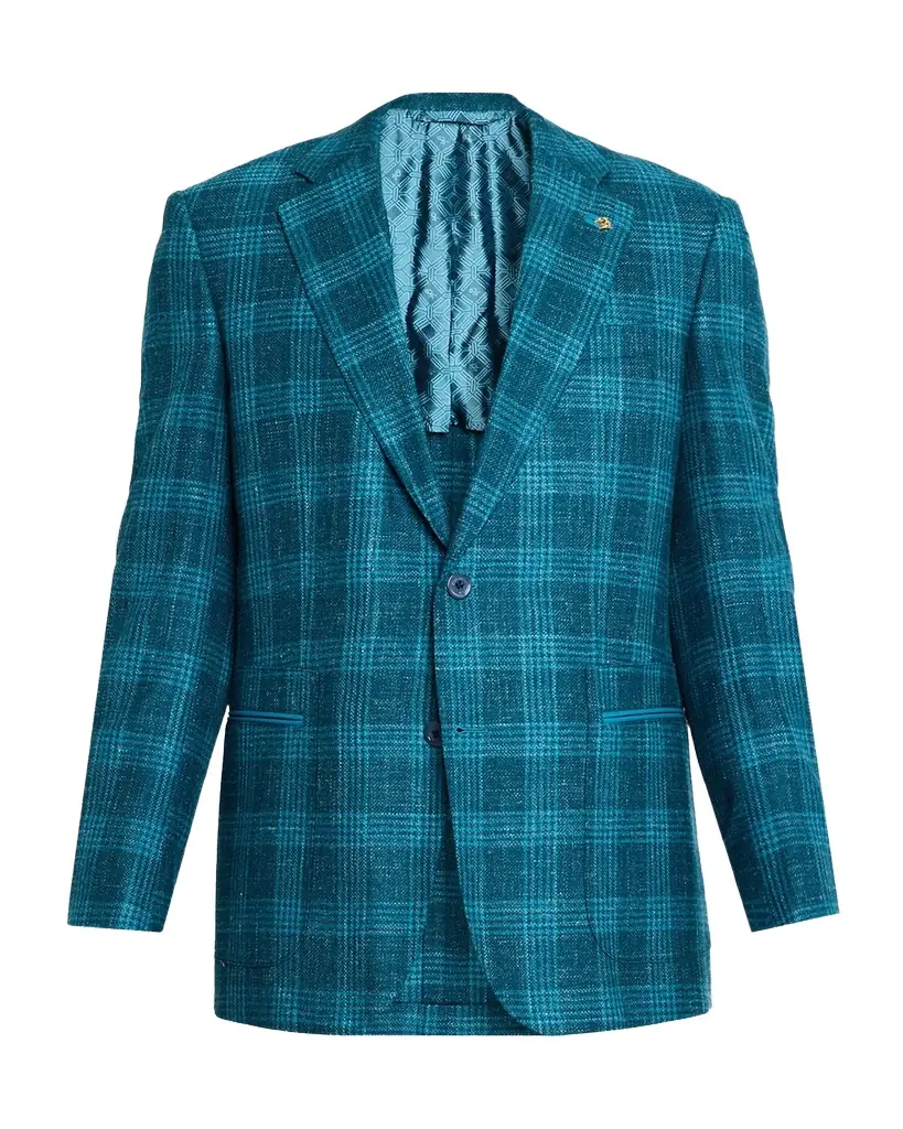 Stefano Ricci Men 's Wool, Cashmere and Silk Plaid Single-Breasted Sport Coat